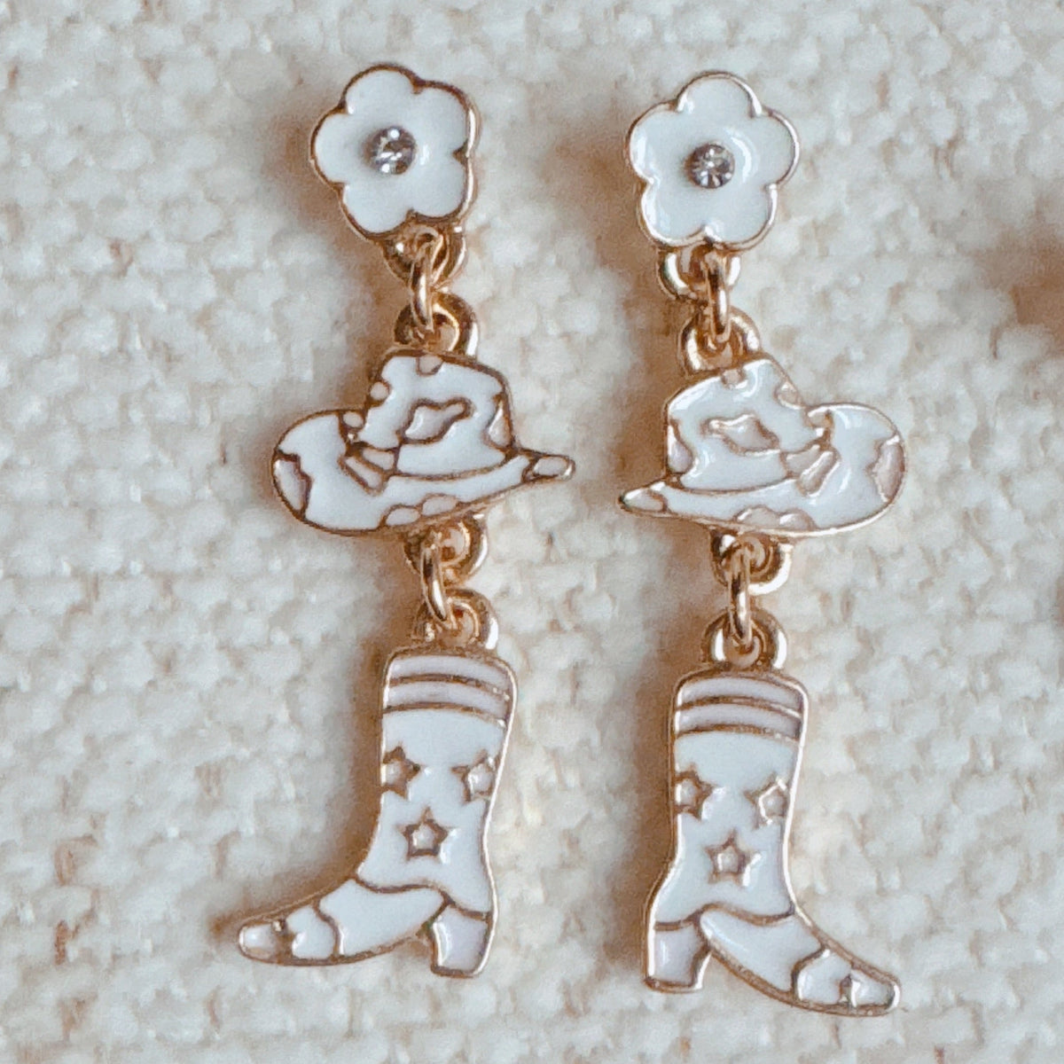 Western Cowgirl Boot & Hat Dangle Earrings