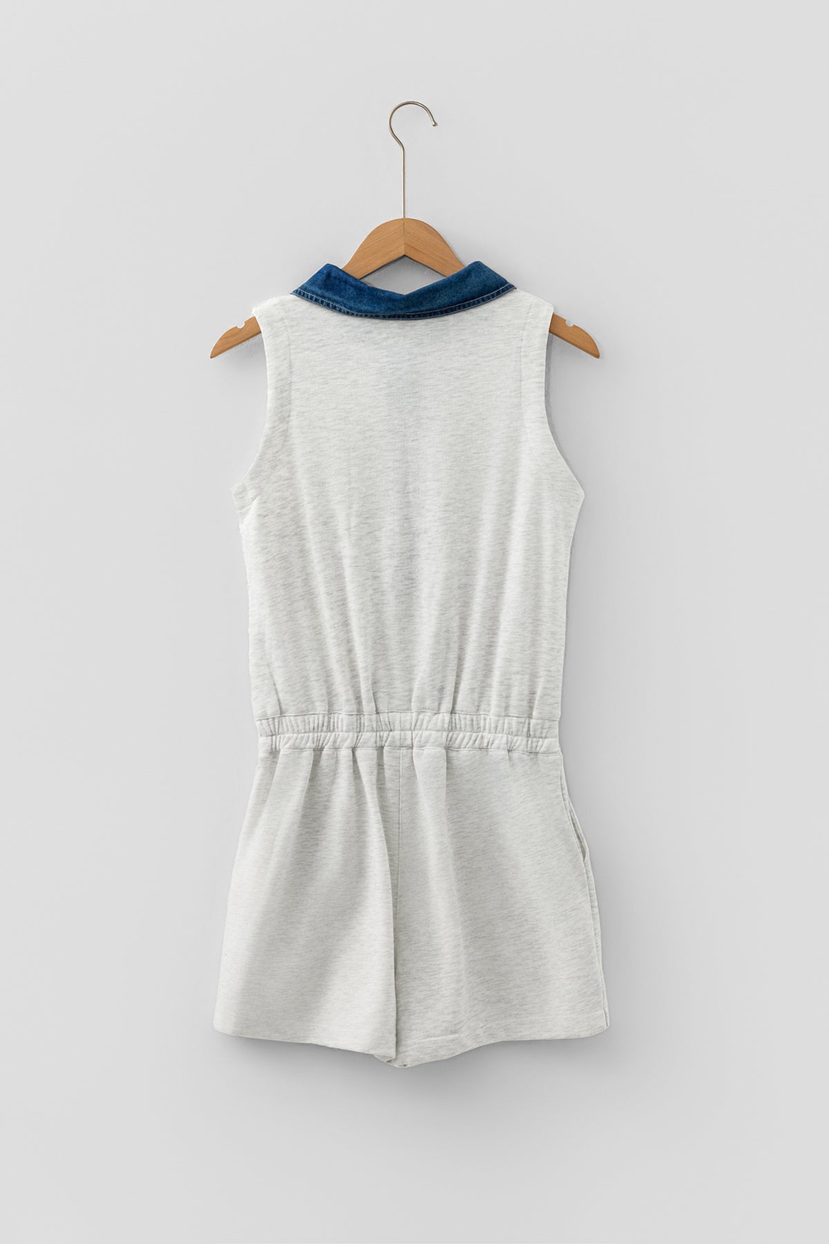 Denim Patchwork Sleeveless Romper