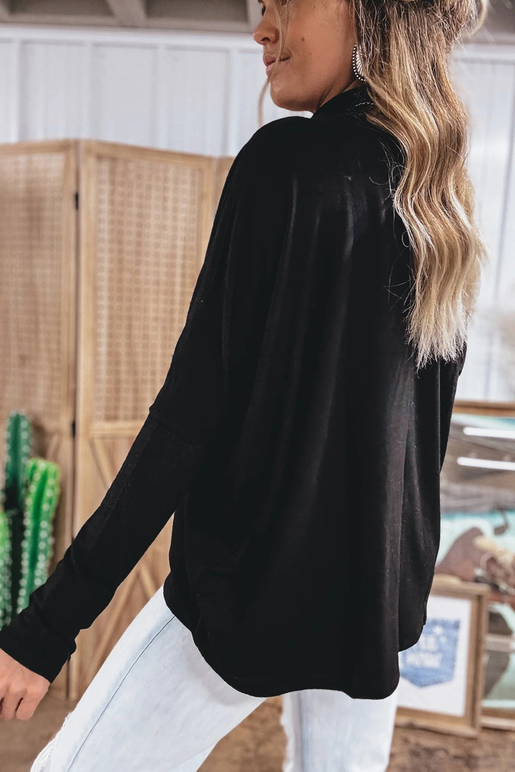 Women’s Relaxed High Neck Long Sleeve Top