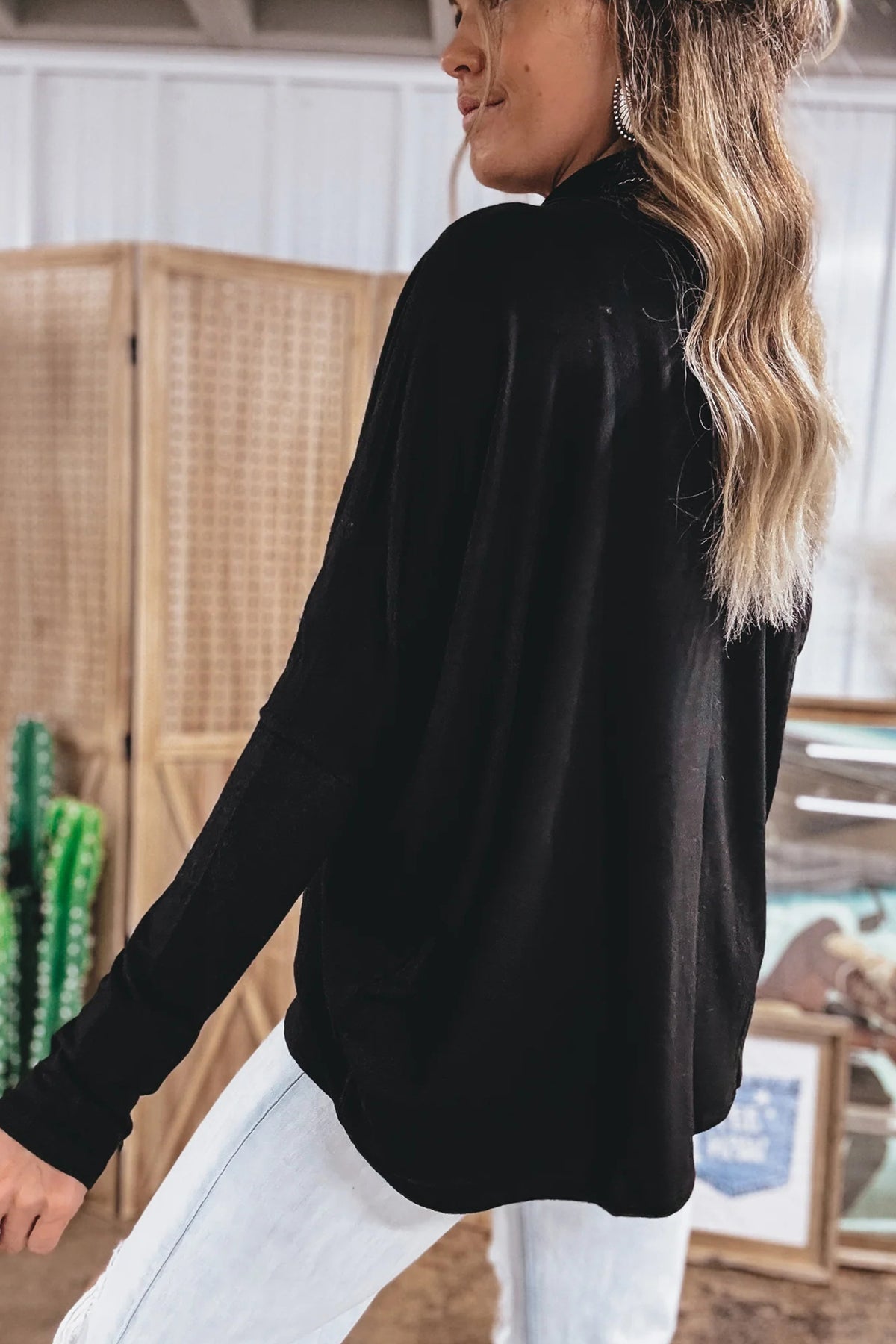 Women’s Relaxed High Neck Long Sleeve Top