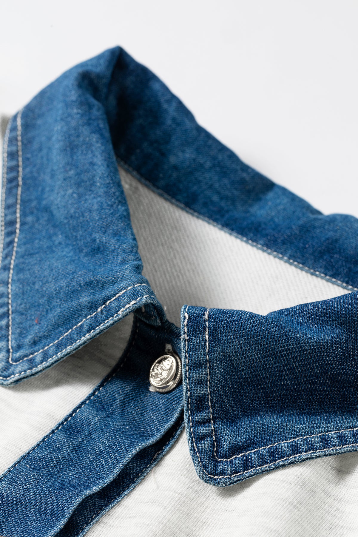Denim Patchwork Sleeveless Romper