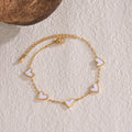 Dainty White Heart Charm Bracelet