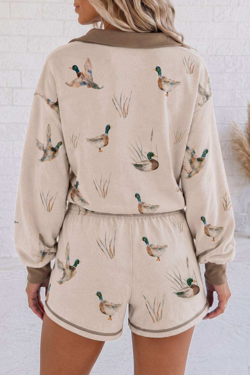 Mallard Quarter-Zip Pullover & Shorts Set