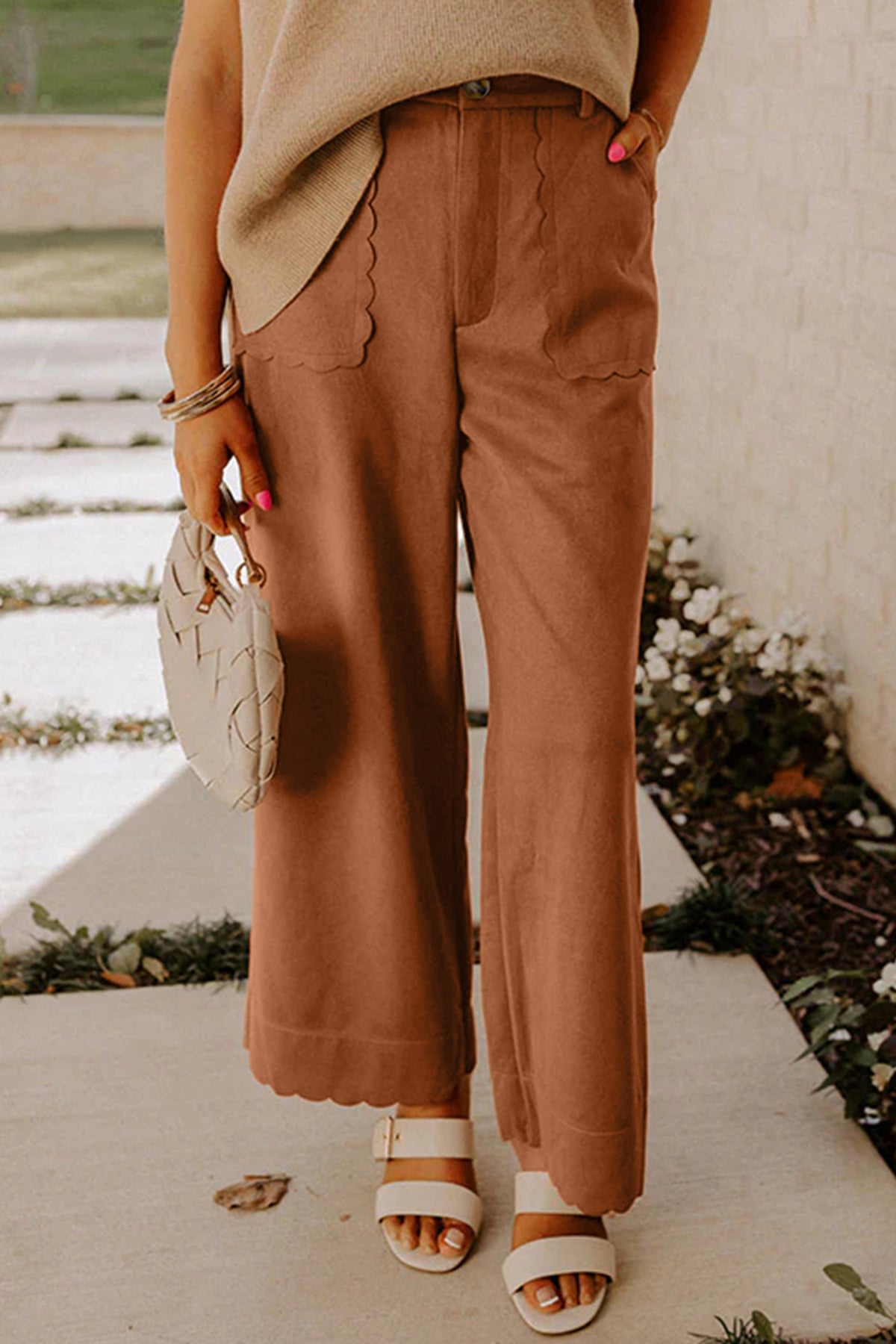 Thai Curry Scalloped Edge Pants
