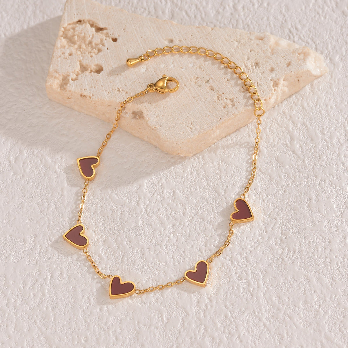 Dainty White Heart Charm Bracelet