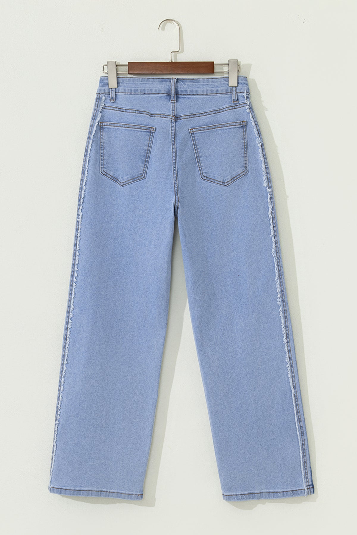 Contrast Stripe Frayed Side Jeans