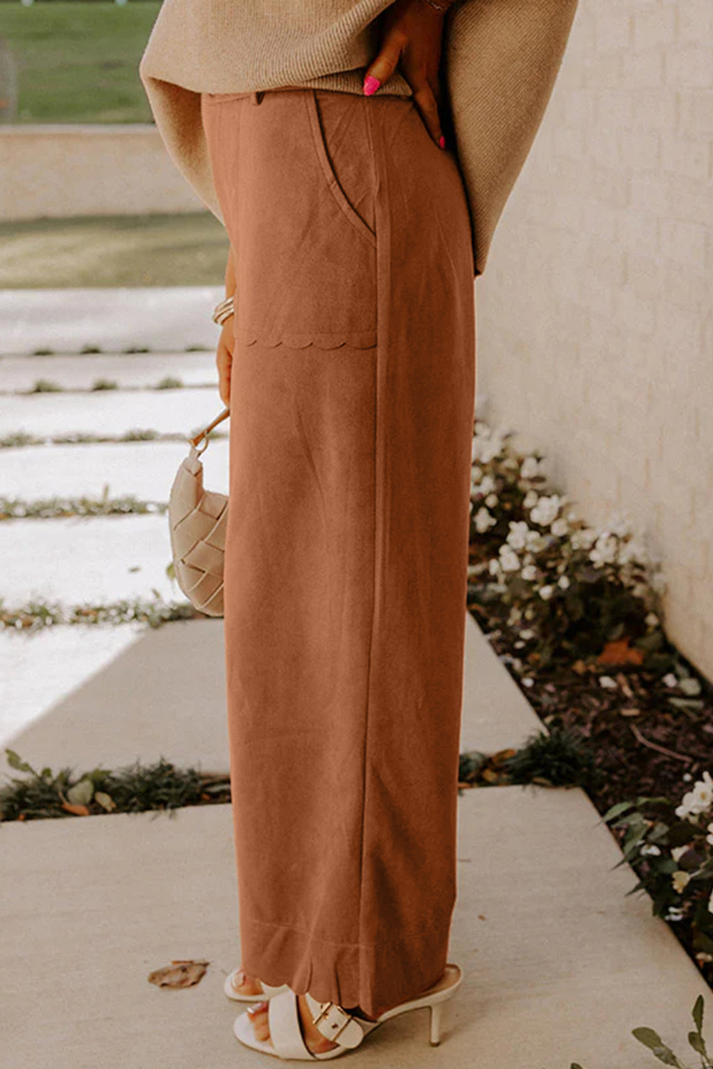 Thai Curry Scalloped Edge Pants